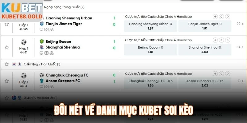 Đôi nét về danh mục Kubet soi kèo